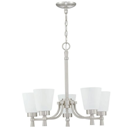 

5-Light Shaded Classic Brushed Nickle Finish Chandelier