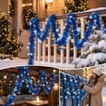thumbnail image 6 of Blue Snowflake Ribbon Garland, Christmas Tree Hanging Decoration, Festive Party Setup, Winter Holiday Indoor Home Wall Door Ornament, 6 of 7