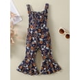 thumbnail image 3 of Toddler Baby Girl Halloween Pumpkin Flower Suspender Jumpsuit Romper Knotted Overalls Bell Bottom Pants Fall Clothes, 3 of 8