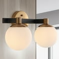 thumbnail image 5 of JONATHAN Y Modernist Globe 15.25" 2-Light Metal/Frosted Glass Modern Contemporary LED Vanity, Brass Gold/Black, 5 of 10