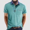 thumbnail image 2 of Sopiago Men Shirts Polo Short Sleeve T Shirts Casual Golf Polo Shirts with Pocket Mint Green,XL, 2 of 7