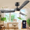 thumbnail image 1 of Ventilador de techo con luz de 36inch/90cm,Ventiladores de techo con luces con luz y control remoto,6 velocidades,3CCT,40W,Regulable,Reversible,Ventilador para patios,sala,dormitorio(Negro), 1 of 5