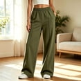 thumbnail image 4 of EnJoCho Kids Girls Sweatpants Wide Leg Baggy Straight Open Bottom Athletic Elastic Jogger Pants Breathable Trousers For Spring Outdoor School Daily Casual Active Bottoms, 4 of 7