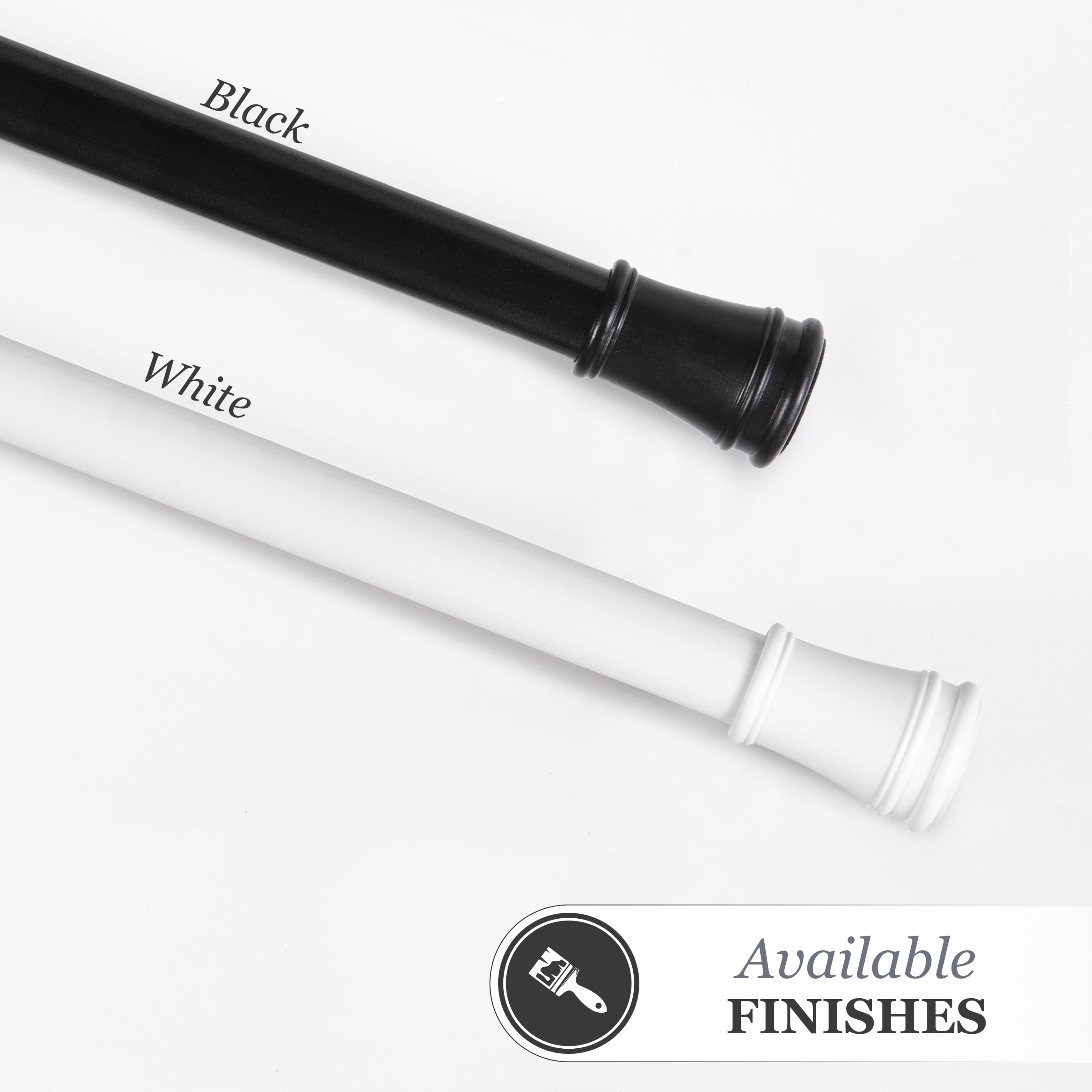 Kenney® Rogers 5/8" Twist & Fit™ No Tools Adjustable Tension Window Curtain Rod, 48-84", White