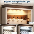 thumbnail image 4 of Farmhouse Coffee Bar Cabinet with LED Light,72" Tall Coffee Bar Hutch with Storage,Sideboard Buffet Cabinet with Microwave Stand/Glass Shelf/6 Hooks/3 Drawers for Kitchen Dining Room(ship in 2 boxes), 4 of 7