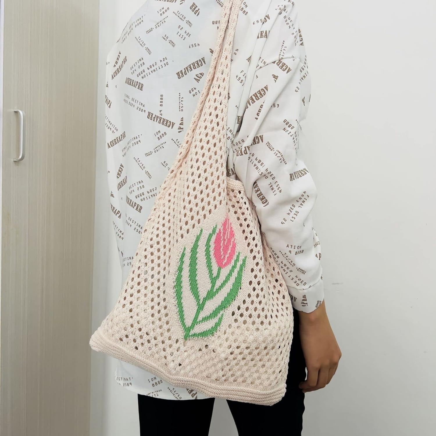 Kukuzhu Fairy Tote Bag Aesthetic Tote Bag Y2k Bag Tote Bag Aesthetic Y2k Crochet Tote Bag Aesthetic