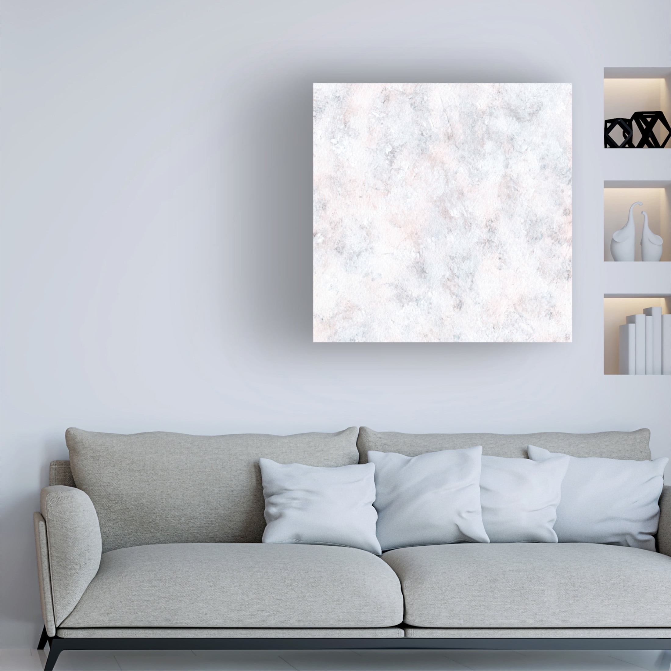 Canvas Wall Art - Line and Brush 'Textured Peace Scape 2' Wall Art for Living Room, Bedroom, or Office Décor by Trademark Fine Art - 35 x 35 Inches