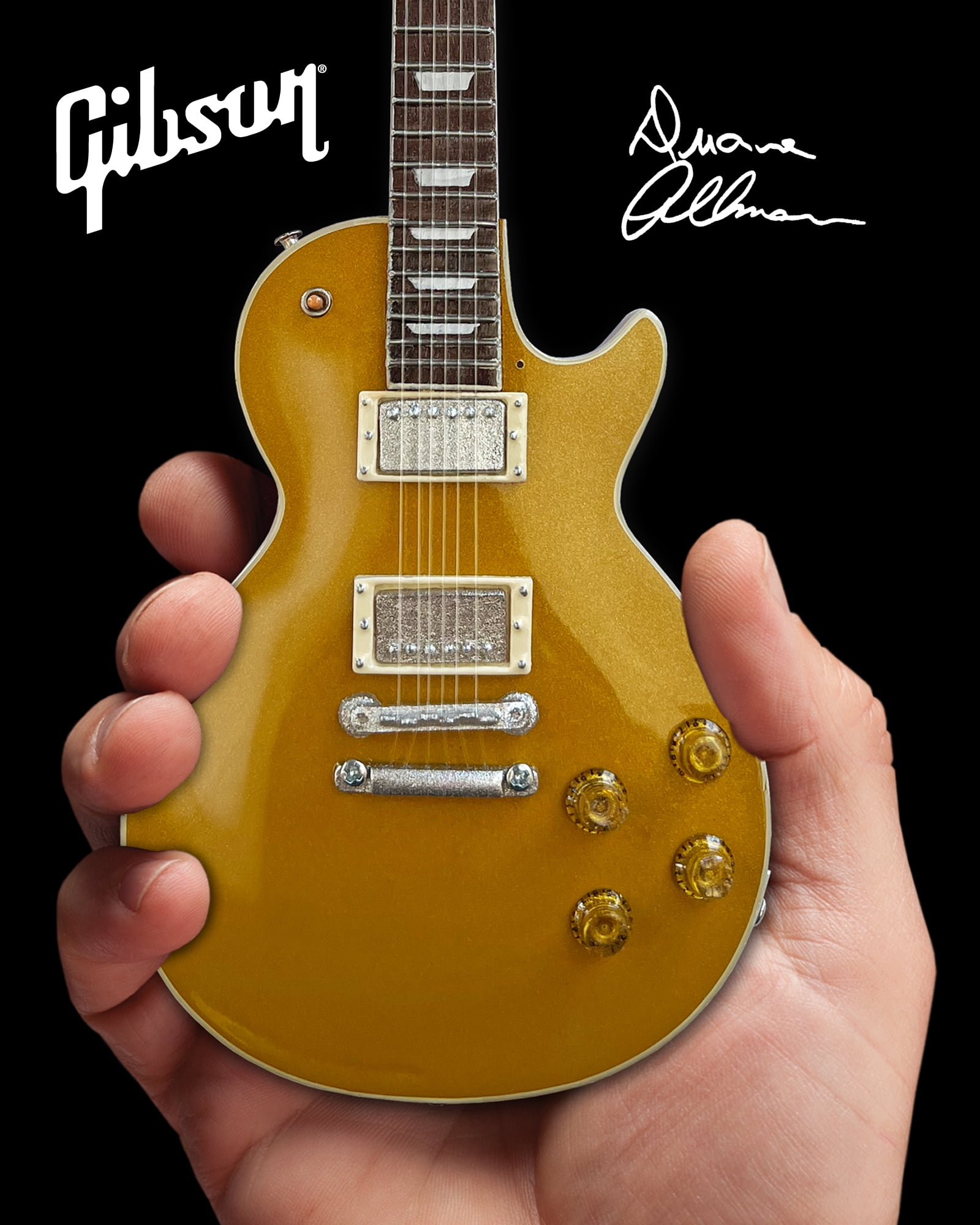 Duane Allman Gibson 1957 Les Paul Goldtop Mini Guitar Replica Collectible, Axe Heaven, Gifts
