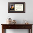 thumbnail image 2 of ArtToFrames 8.5x11 inch Diploma Frame with Tassel Opening - Framed in Mahogany and Gold Slope Frame with Black and Gold Mats, Comes with Regular Plexi Glass and Sawtooth Hanger (D-T-4447-8.5x11), 2 of 4