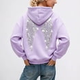 thumbnail image 2 of Women Rhinestone Angel Wing Back Print Hoodie Long Sleeve Pullover Sweatshirt Casual Oversized Loose Fit Hooded Top, 2 of 6