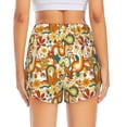 thumbnail image 2 of Lsque Vintage Floral Printed Women's Running Shorts with Liner Pockets,Elastic Quick Dry Workout Athletic Gym Yoga Shorts,Womens High Waist Shorts-Medium, 2 of 9