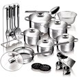 thumbnail image 1 of 27-Piece Jumbo Stainless Steel Cookware Set, 1 of 3