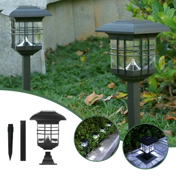 Dvkptbk Solar Post Lights Outdoor Fence Cap Light for Posts Patio Garden Decoration White Lighting Black,Lighting Solar Outdoor Post Cap Lights Light for Fence Glass Solar Outdoor Lights on Clearance