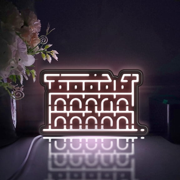 Colosseum Led Light Box, Dimmable Neon-Like Light Signs USB Power for Wall Decor Bedroom Decoration, Static Light (WxH) 8"x5"