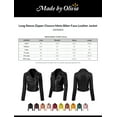 thumbnail image 4 of Made by Olivia Women's Long Sleeve Zipper Closure Moto Biker Faux Leather Jacket, 4 of 7