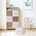 thumbnail image 6 of 13x13 Inch Cube Storage Bins(Set of 8)-Basket Bins with 8 Labels Window Cards & a Pen - Collapsible Storage Organizer Boxes Cube For Nursery Home & Office-White, 6 of 11