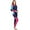 Navy/Blue/Pink, variant on Charmo Women Half-Zipper Floral One Piece Surfing Wetsuit