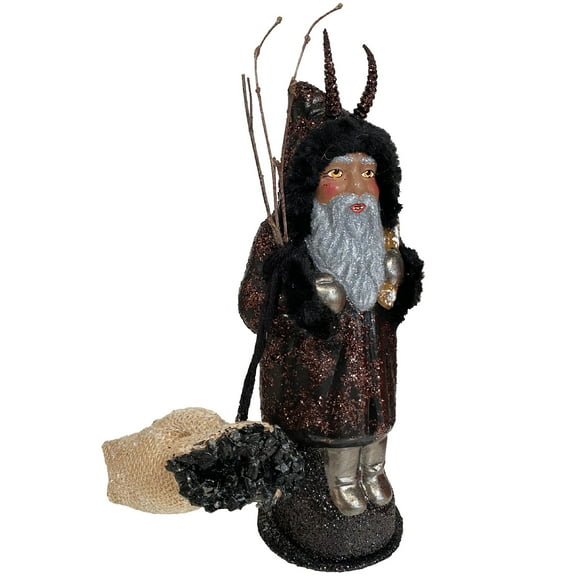Alexander Taron 10.5” Paper Mache Krampus with a Bag of Coal Christmas Candy Container
