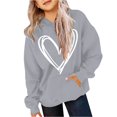 thumbnail image 5 of YunPes Youth Boys Hooded Fleece Sweatshirt Heart Graphic Print Design Comfy Oversized Pullover Tops Teen Girls Cute Fashion Clothes, 5 of 5