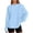 Sky Blue, variant on EDFBUYKRS Fall Blouses for Women Long Sleeve V Neck Peplum Tunic Tops Casual Flowy T Shirts S