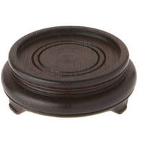 Bard's Dark Wood Decorative Base, 1.125" H x 2.875" W x 2.875" D (2.25" Display Diameter), Pack of 6