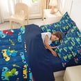 thumbnail image 4 of Metsweet Cartoon Dinosaur Full Size Bedding Sets 7 Pieces, Car Theme Full Size Bed in a Bag, Blue Yellow Red,Navy Blue Reversible, 4 of 6