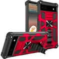 thumbnail image 2 of Compatible for Google Pixel 6a Case w/Tempered Glass Screen Protector [Military Grade] Ring Car Mount Kickstand Shockproof Hard Phone Case - Red, 2 of 7