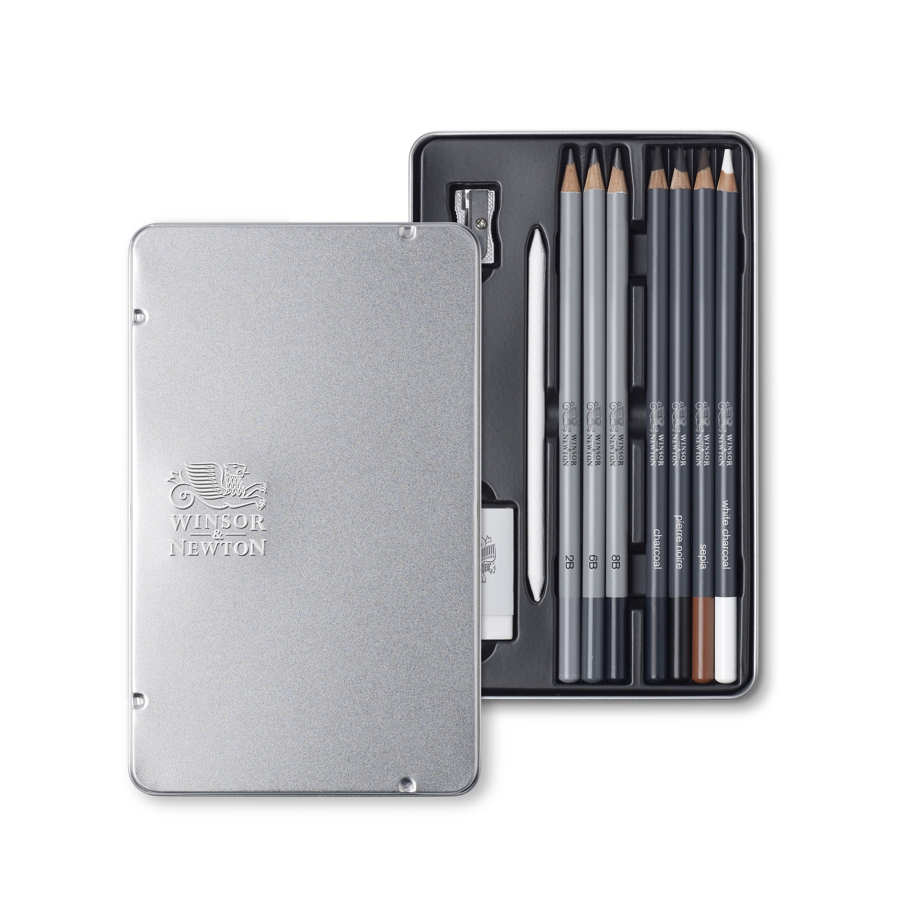 Winsor & Newton Studio Collection Sketching Pencil Tin Set, 10-Pieces