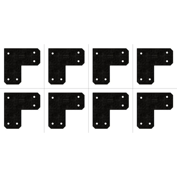 Simpson Strong Tie APVL6 Outdoor Accents Avant Collection ZMAX, Black Powder-Coated L Strap for 6x6, 8-Pack