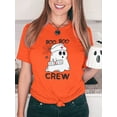 thumbnail image 4 of VILOVE Women Halloween Nurse Shirt Boo Boo Crew Letter Printt T-Shirt Funny Ghost Nurse Graphic Tee Tops, 4 of 7