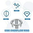 thumbnail image 3 of Uxcell Sink Overflow Ring, Bathroom Sink Overflow Drain Cover Sink Basin Trim Insert in Hole Round Cap for Bathroom Silver, 3 of 7