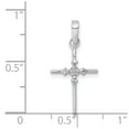 thumbnail image 4 of Real 14kt White Gold .01ct. Diamond Polished Budded Cross Pendant; for Adults and Teens; for Women and Men, 4 of 4