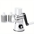 thumbnail image 1 of 1pc, Cheese Grater, Kitchen Mandoline Vegetable Slicer With 3 Interchangeable Blades, Rotary Grater, Ceative Slicer For Fruit, Grinder For Potato Carrot Nuts, Kitchen Supplies, Kitchen Tools, 1 of 5