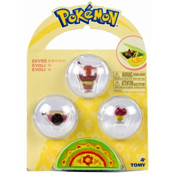 TOMY Pokemon Eevee Mini Figures Set with Mini Case, Action Figures