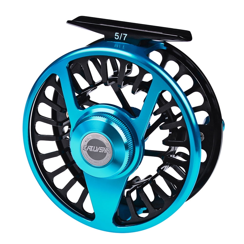 Matymats Large Arbor Fly Reel with line, Fly Fishing Reel Left/Right Hand,  Black Fly Reels, Fly Fishing Reel with Loaded Line for Trout Bass Carp Pike