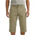thumbnail image 4 of WMTBSRSW Knee Length Bermuda Shorts for Men Button Pull on Shorts Casual High Waisted Straight Leg Shorts with Pockets Khaki Small, 4 of 7