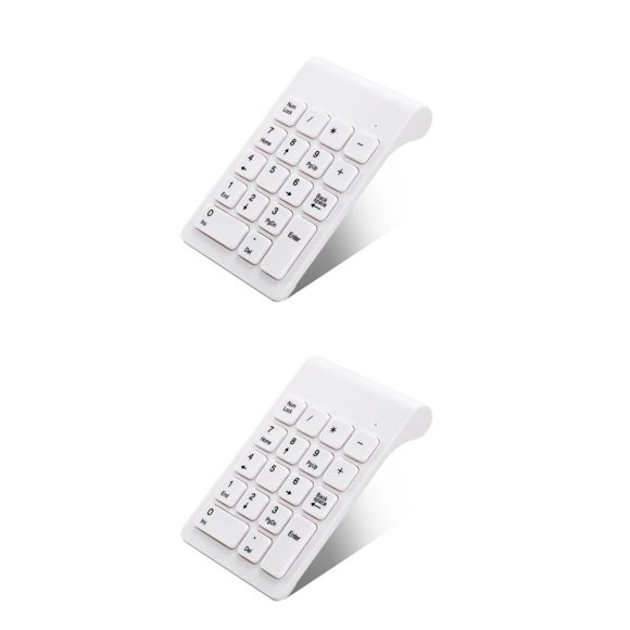 braveheart USB Wireless 18 Keys Keyboard Professional Number Keyboards Battery Powered for Laptop Accounting Computer Desktop White 2Set
