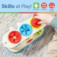 Melissa & Doug Wood Match & Push Spinning Tops 5 Piece Developmental Skills Toy for Toddlers 2+