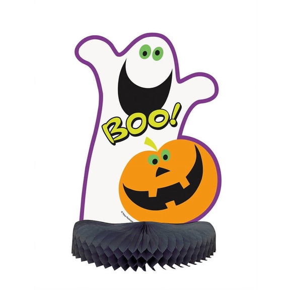 Unique Honeycomb Pumpkin Boo Halloween Decoration, 14"