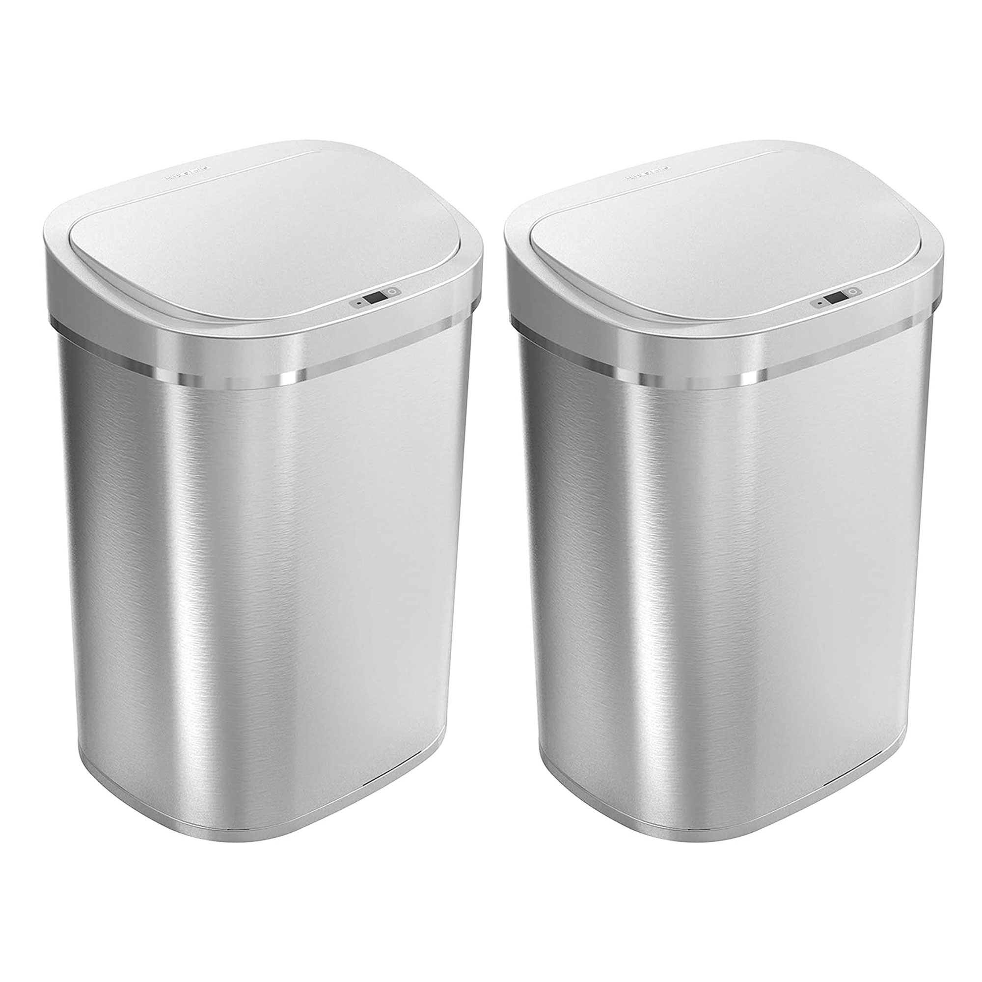 NINESTARS 21.1 Gallon Rectangular Motion Sensor Garbage Trash Can (2 Pack)