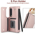 thumbnail image 3 of ELEHOLD for Samsung Galaxy Z Fold 3 Wallet Case, PU Leather Card Cash Slot Double Magnetic Clasp Kickstand  Flip Full-coverage Shockproof Case with S Pen Holder for Samsung Galaxy Z Fold 3,Rosegold, 3 of 9