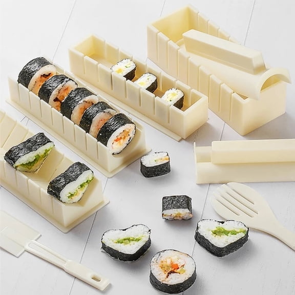Sushi Maker, Sushi Mold Set - Easy Sushi Making Kit, Help to Make Round Shaped Sushi，10-piece set