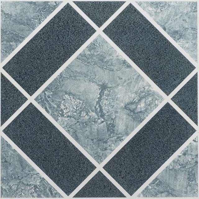 Baldosa de vinilo autoadhesiva Ergode Nexus con patrón de diamante azul oscuro y claro, 12 x 12, 20 baldosas / 20 pies cuadrados Ergode FTVGM30320-VV