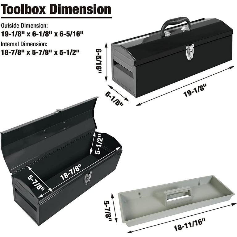 Heavy Duty Metal Tool Box - 11 in. X 6 in. X 5 in. Heavy Duty Metal Tool Box - 11 in. X 6 in. X 5 in.