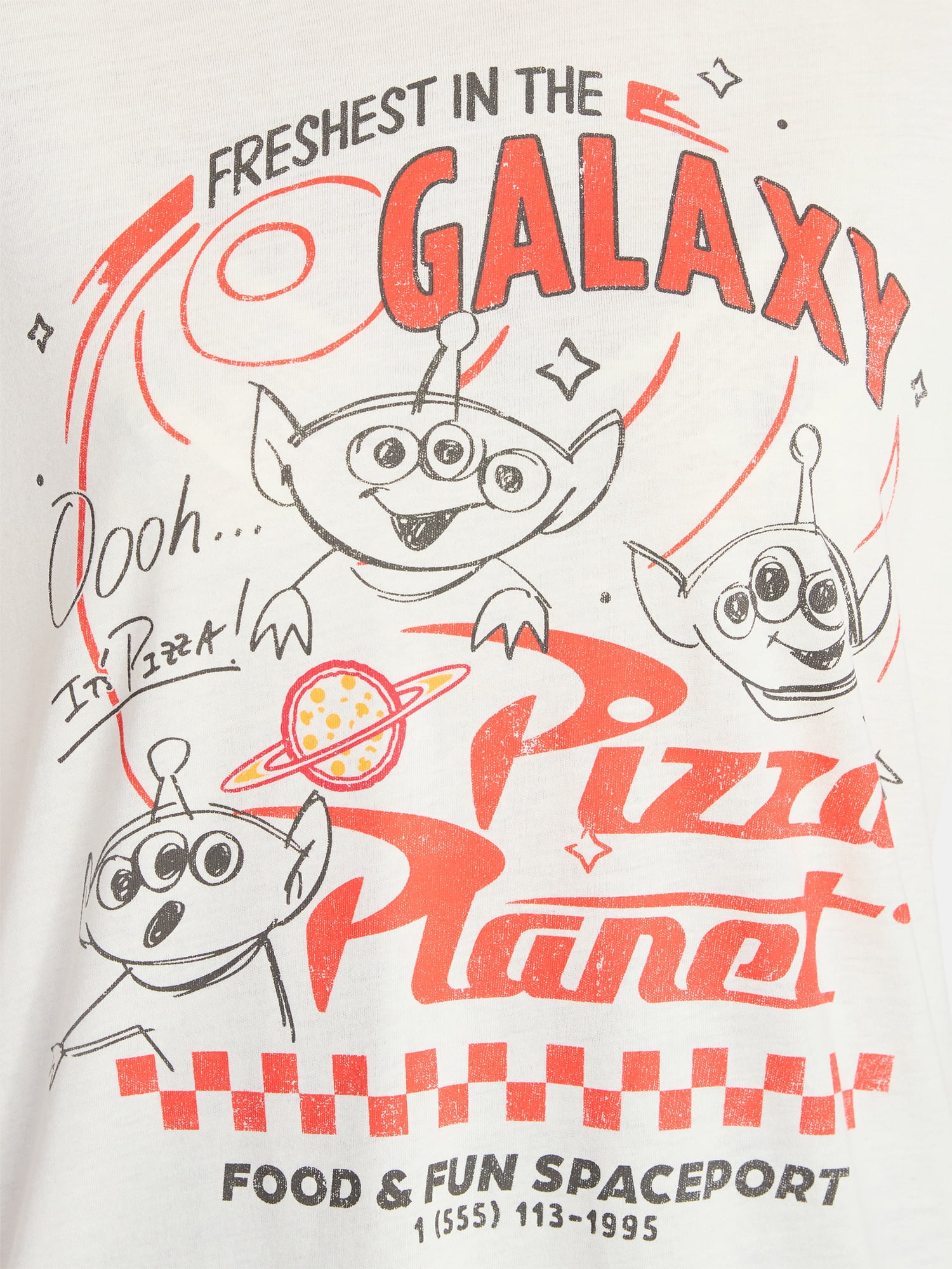 Toy Story Women's Pizza Planet Graphic Tee with Short Sleeves, Sizes XXS-XXL