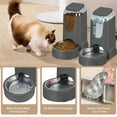 thumbnail image 5 of 2 Pack Automatic Cat Feeder and Stainless Steel Water Dispenser, Gravity Dog Waterer Set Food Feeder and Waterer Set for Small Medium Kitten Puppy Pets(1 Gallon x 2, Brown), 5 of 8