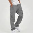 thumbnail image 2 of SGFCWSX Boys Cargo Pants, Loose Fit Drawstring Waist Utility Trousers with Multi Pockets for Outdoor Everyday Wear Gray Size 10, 2 of 8