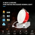thumbnail image 4 of 1 Pack 4 Inch 2 Hour FIRE Rated LED Recessed Lighting, 2700K/3000K/3500K/4000K/5000K Selectable, Dimmable, 900LM, Baffle Trim Anti-Glare Wafer Lights, Wet Rated Downlight, IC Rated, ETL, Energy Star, 4 of 7