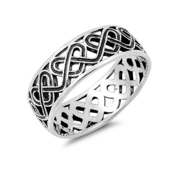 925 Sterling Silver Celtic Heart Ring Size 10