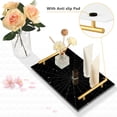 thumbnail image 4 of Bath Accessories Sets Single Print Decorative Tray With Handle For Home Bathroom Bedroom Grid Pattern, 4 of 7